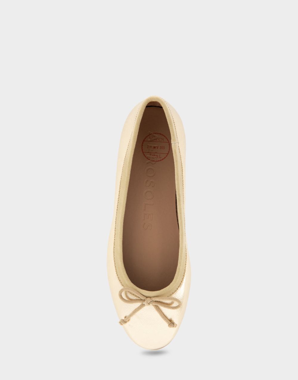 Women's | Homebet Gold Metallic Faux Leather Hidden Mini Wedge Ballet Flat