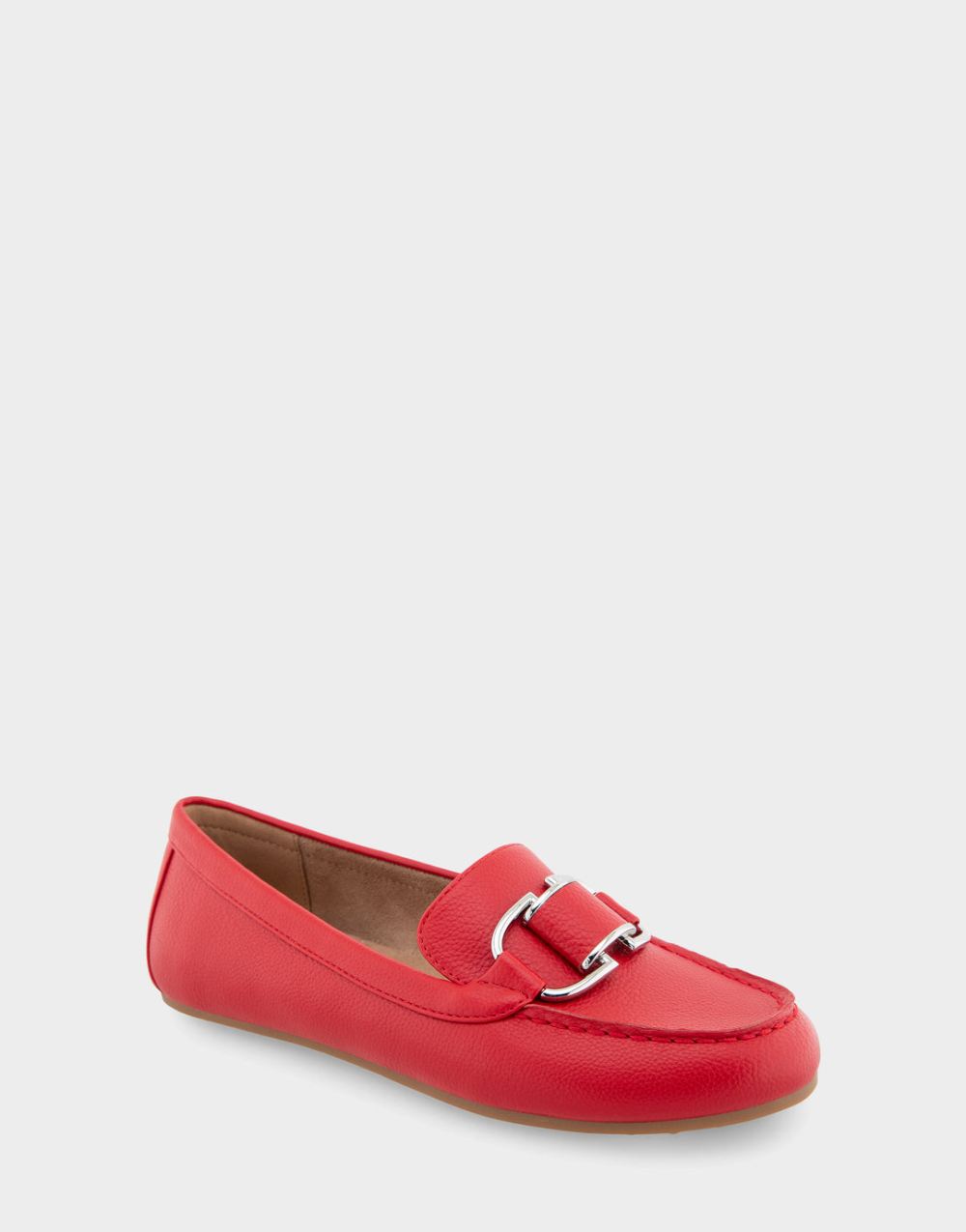 Women's | Denver Racing Red Faux Leather Ornamented Loafer