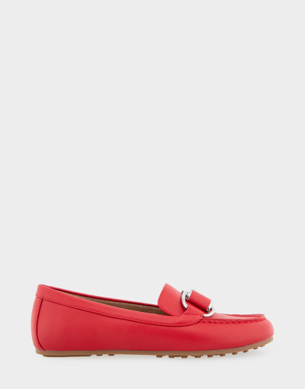 Women's | Denver Racing Red Faux Leather Ornamented Loafer