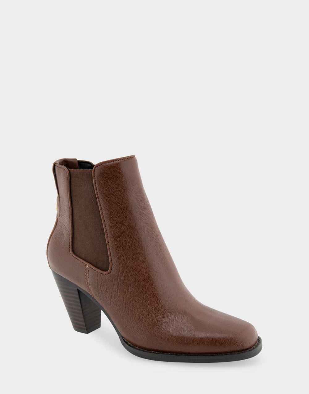 Women's | Lido Mocha Genuine Leather Heeled Ankle Boot