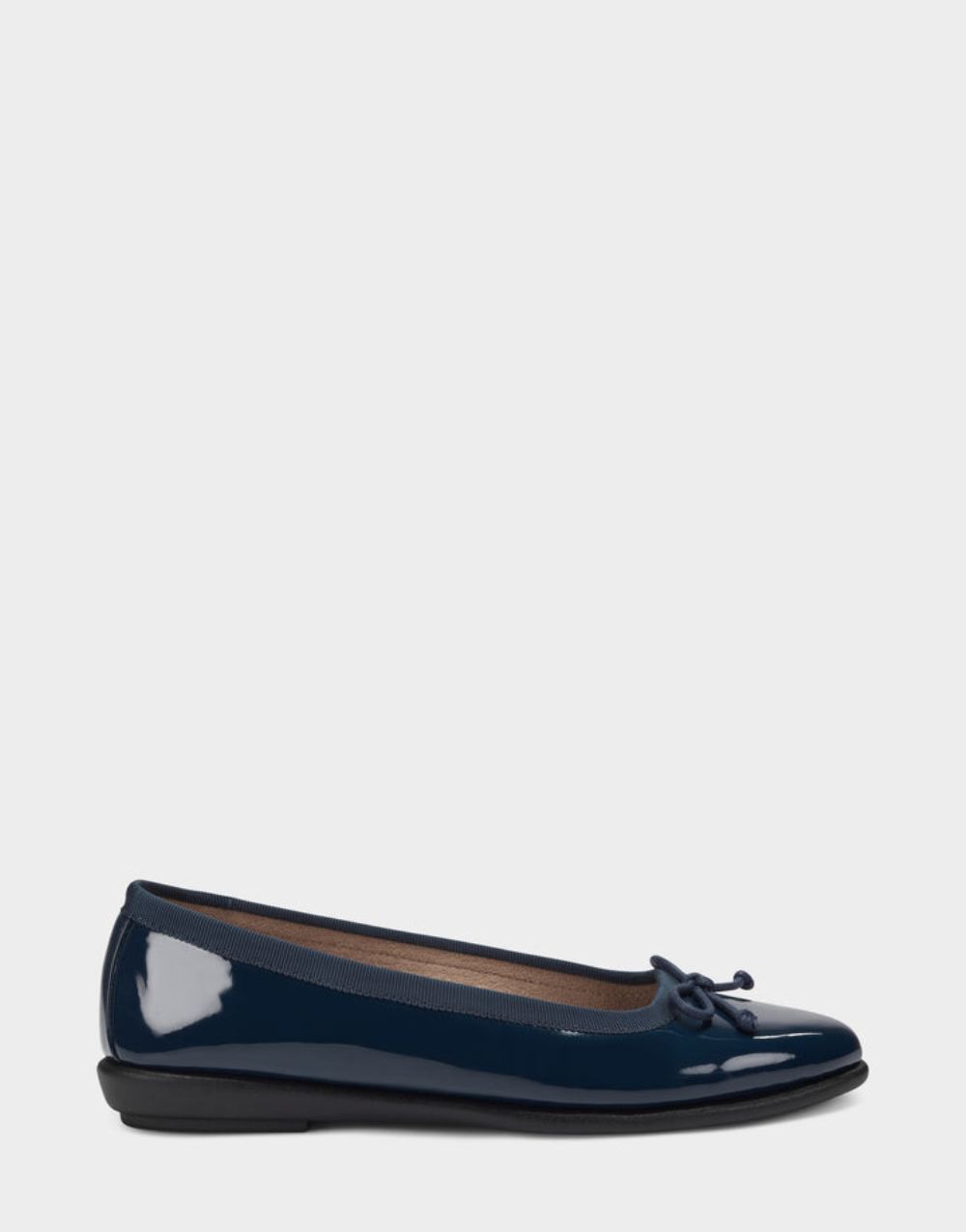 Women's | Navy Vegan Patent Ballet Flats with Bow Homebet