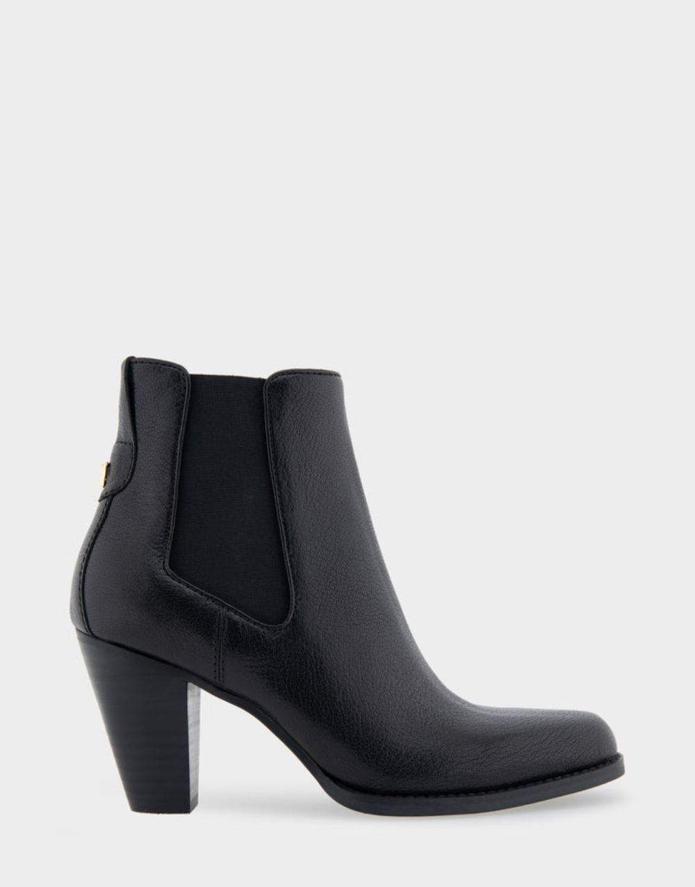 Women's | Lido Black Genuine Leather Heeled Ankle Boot