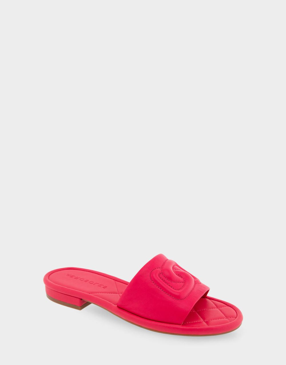 Women's | Jilda Virtual Pink Leather Debossed Chain Link Slide Sandal