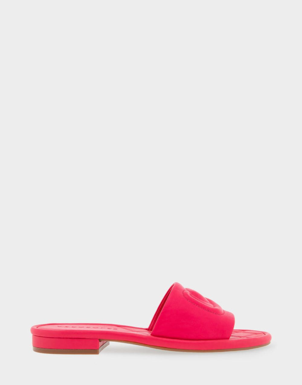 Women's | Jilda Virtual Pink Leather Debossed Chain Link Slide Sandal