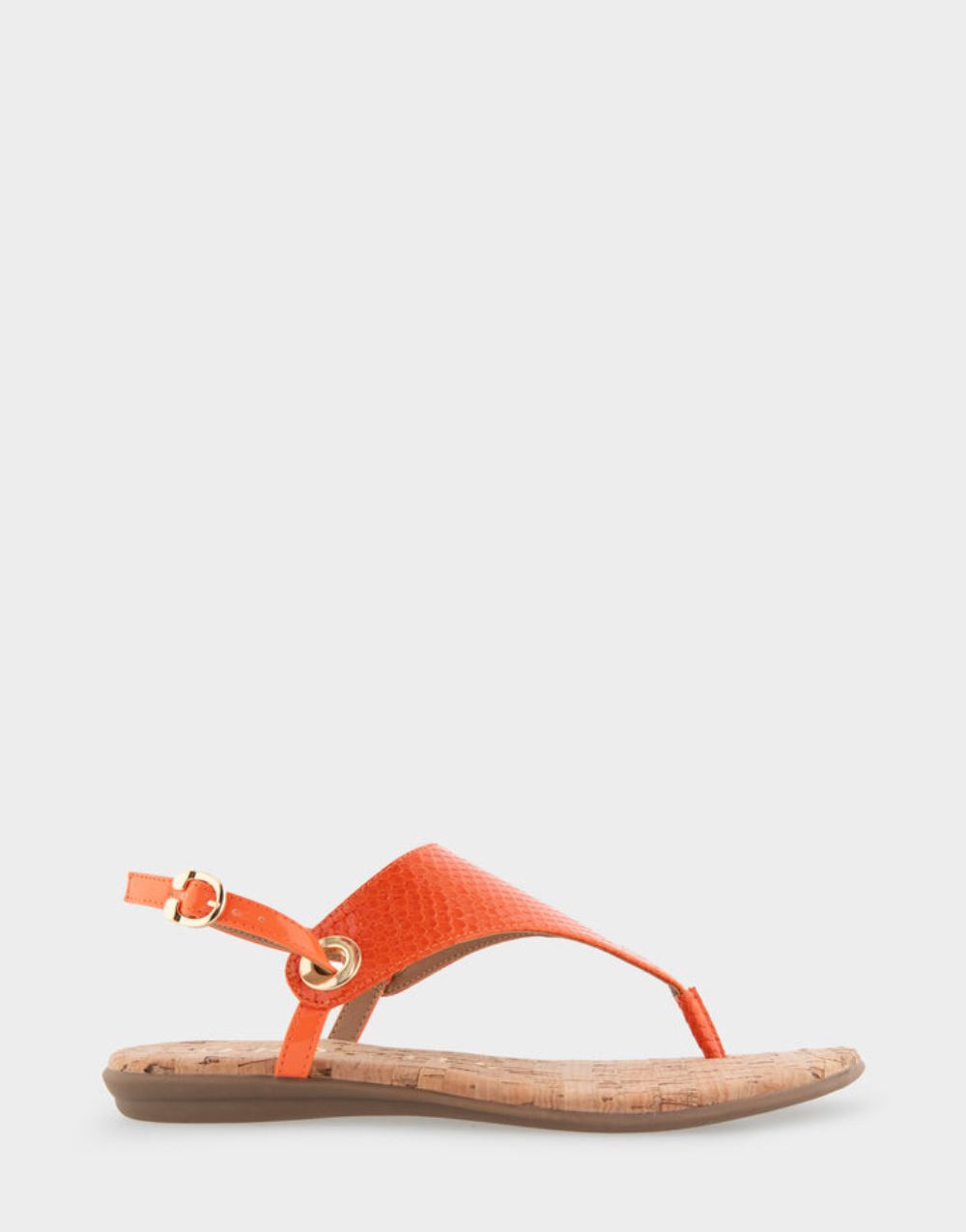 Women's | Conclusion Mandarin Snake Print Patent Faux Leather Back Strap Thong Sandal