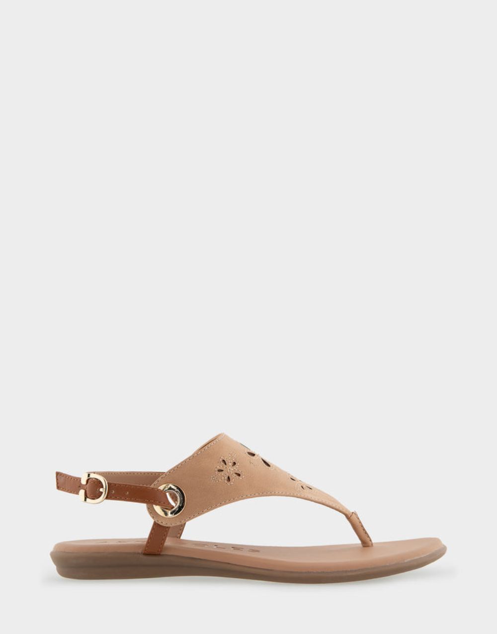 Women's | Inesse Doe Faux Leather Laser Cut Slingback Thong Sandal