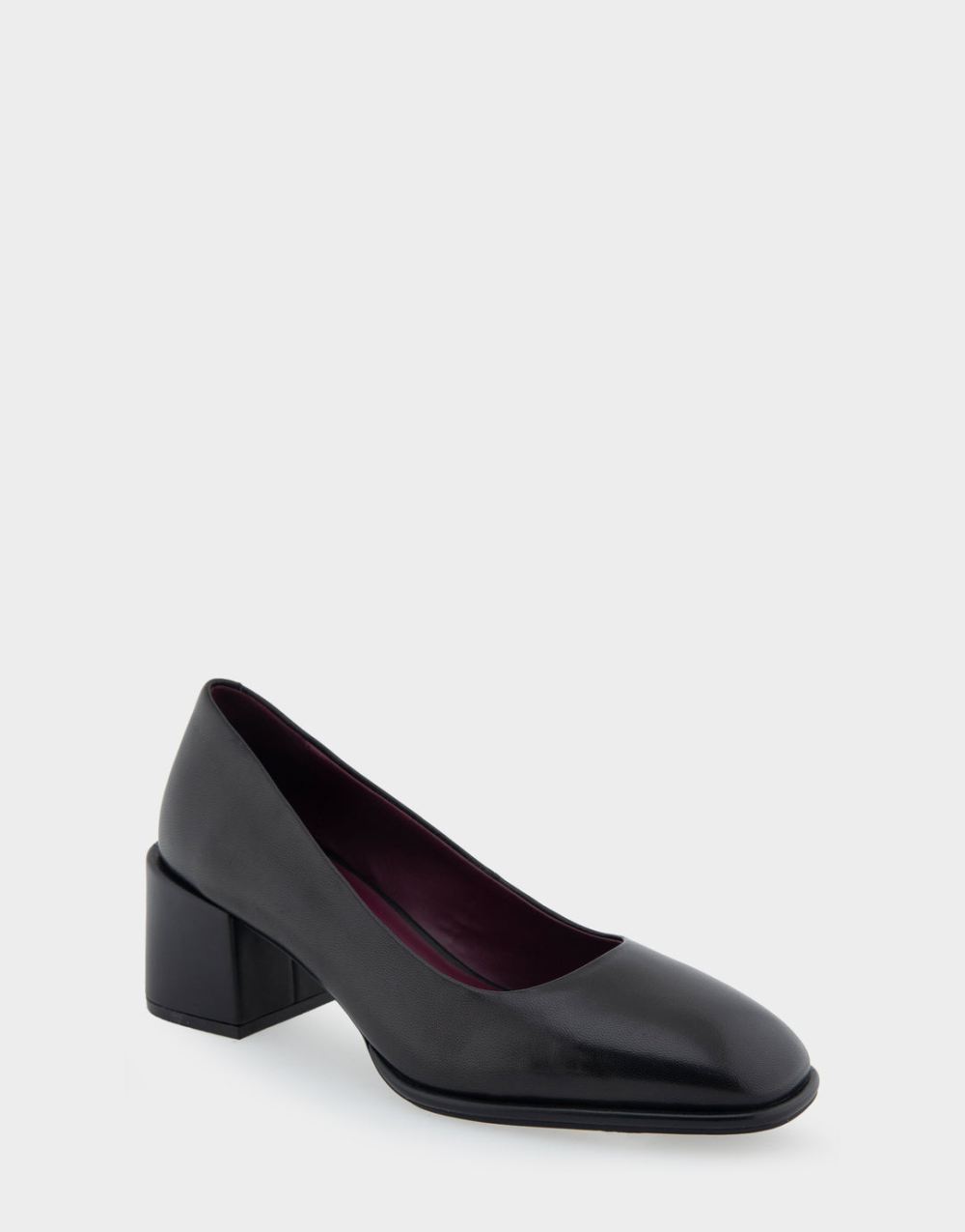 Women's | Alae Black Genuine Leather Mid Heel Pump