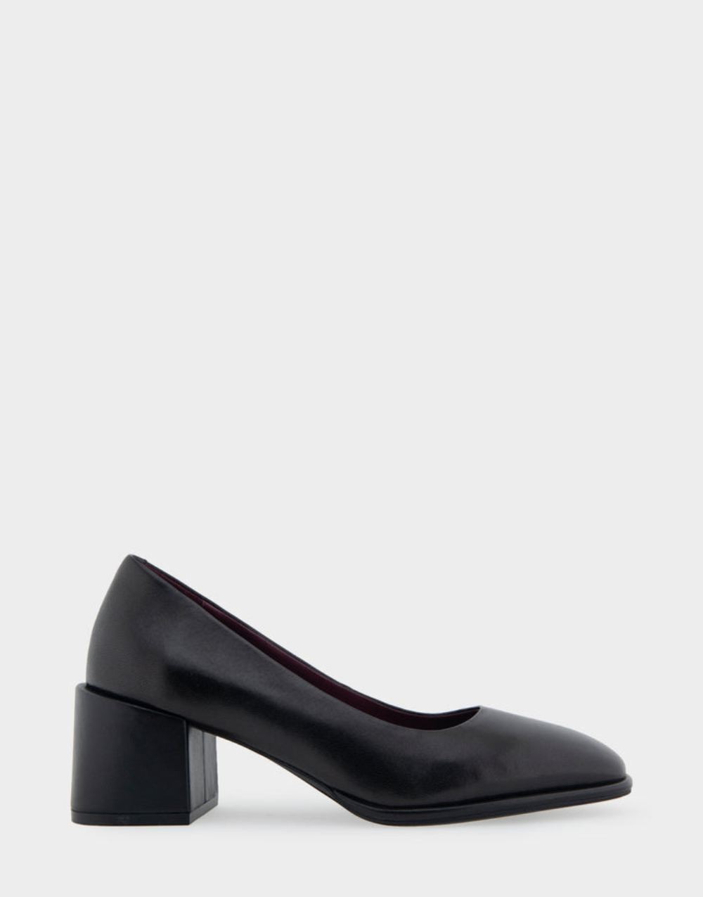 Women's | Alae Black Genuine Leather Mid Heel Pump