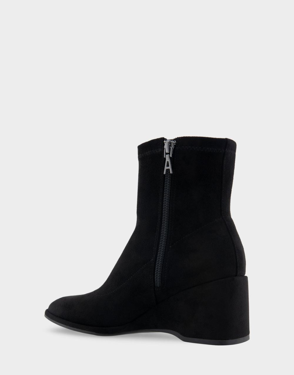 Women's | Anouk Black Faux Suede Wedge Heel Ankle Boot