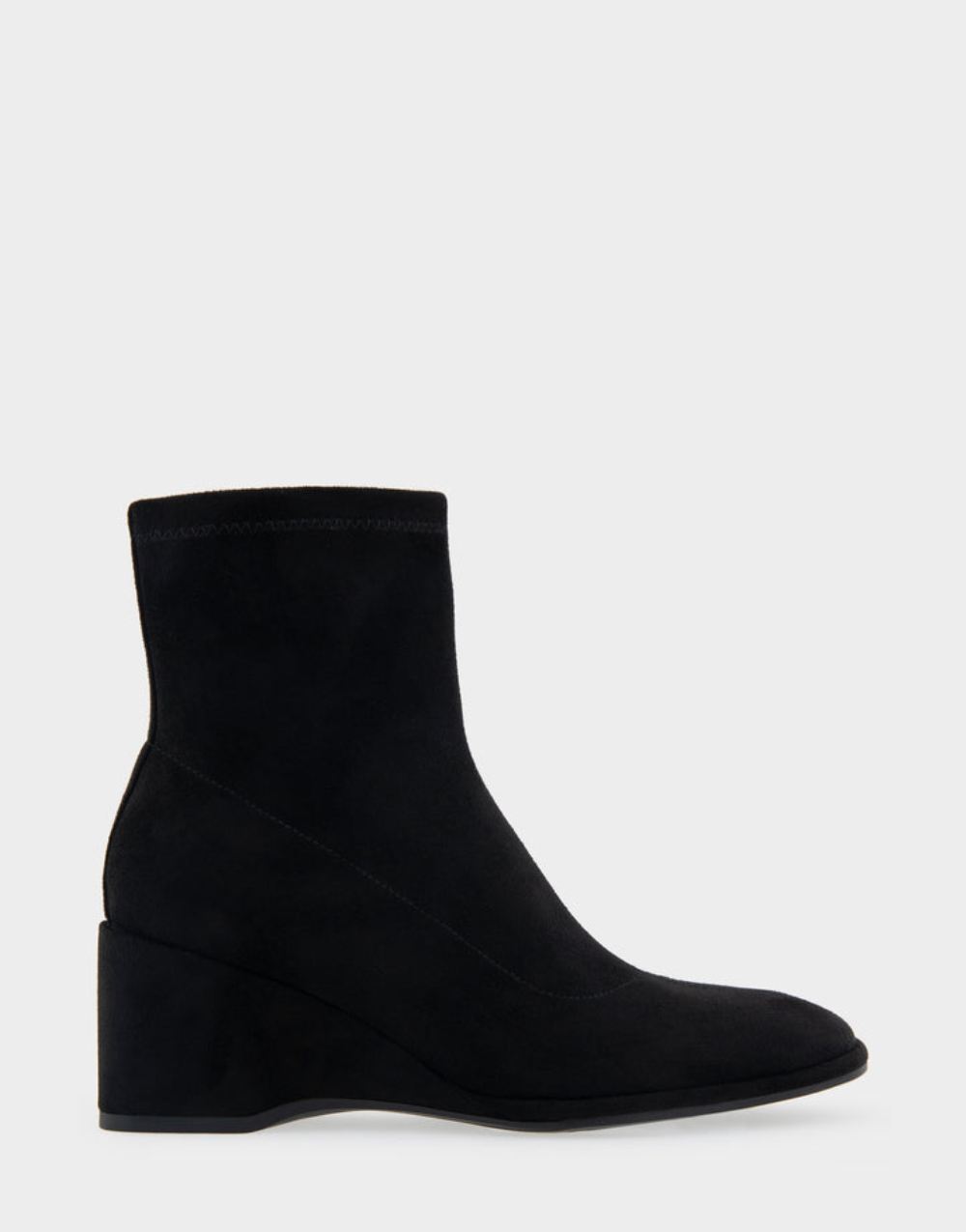 Women's | Anouk Black Faux Suede Wedge Heel Ankle Boot