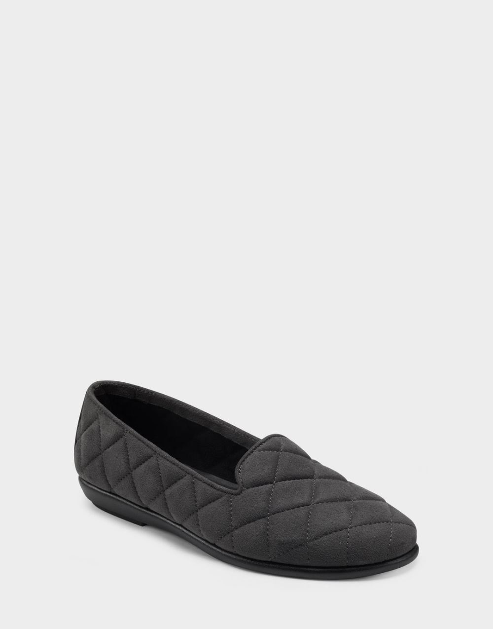 Women's | Betunia Thunder Grey Quilted Faux Suede Loafer