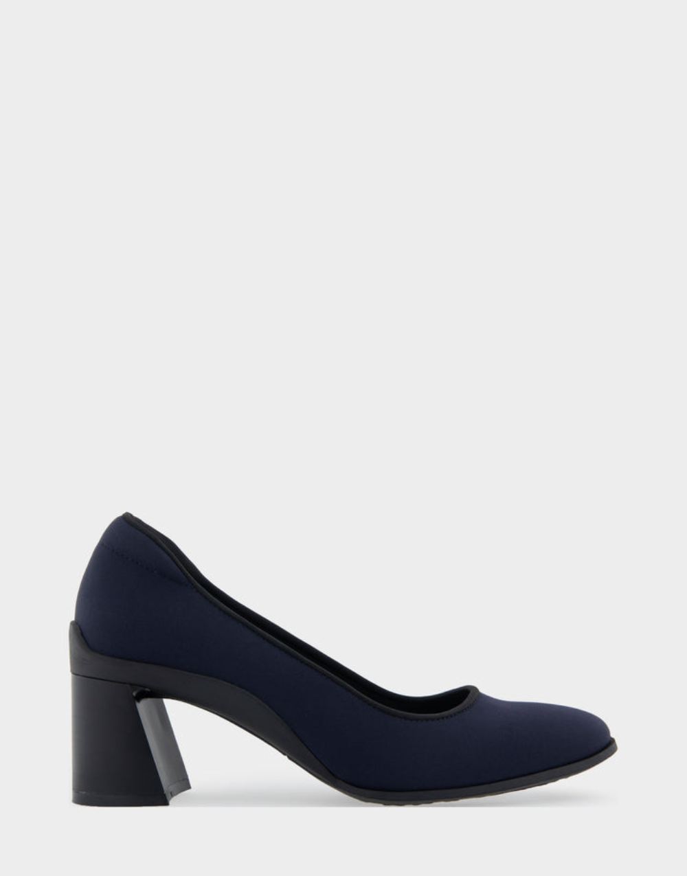 Women's | Casta Navy Stretch Gabardine Fabric Mid Heel Pump