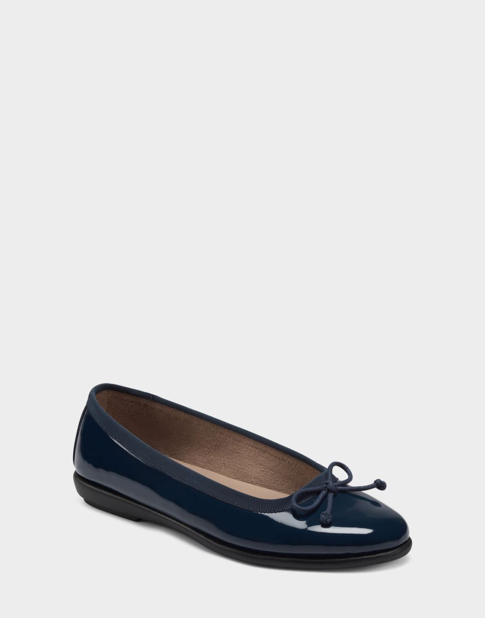 Women's | Navy Vegan Patent Ballet Flats with Bow Homebet