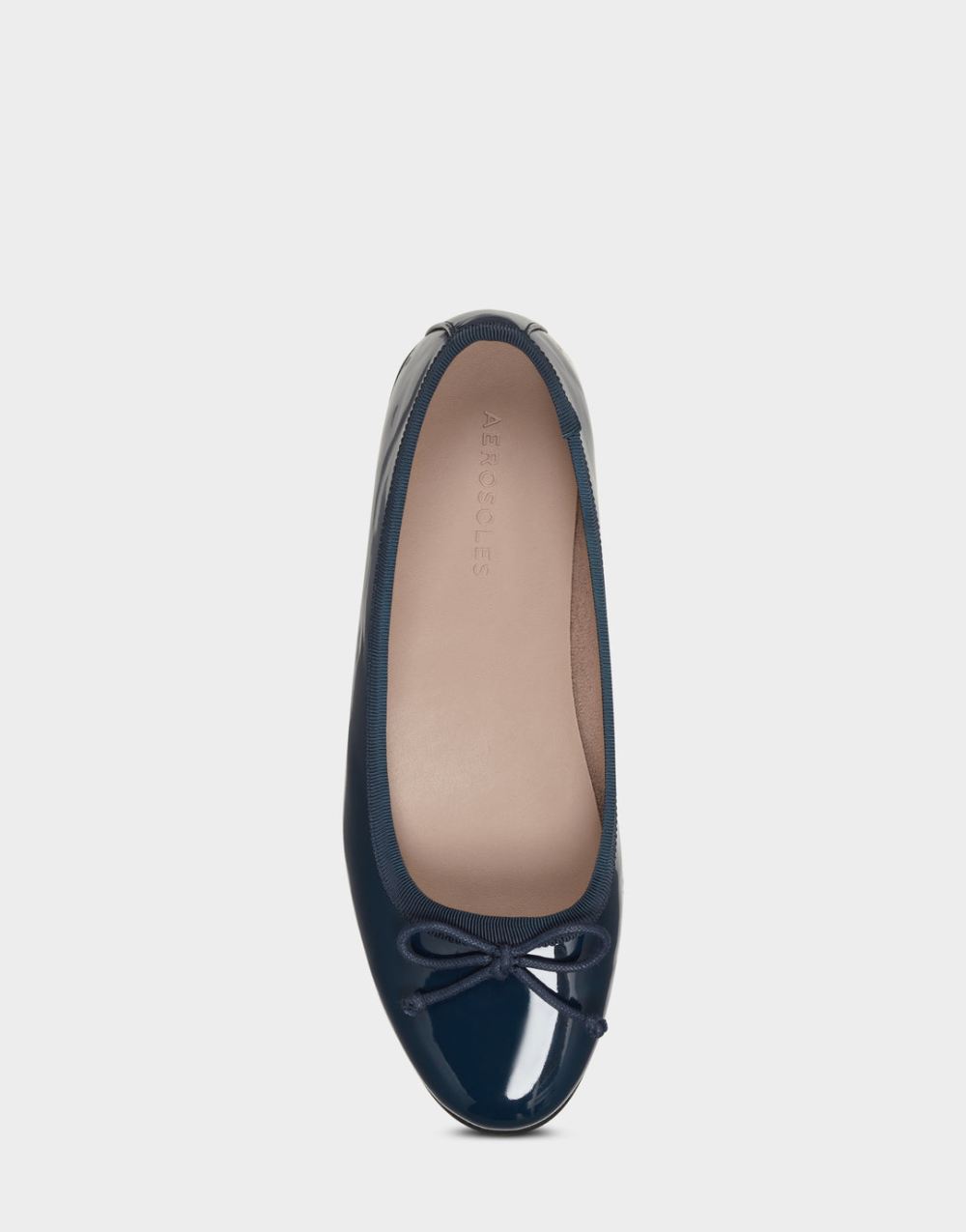 Women's | Navy Vegan Patent Ballet Flats with Bow Homebet