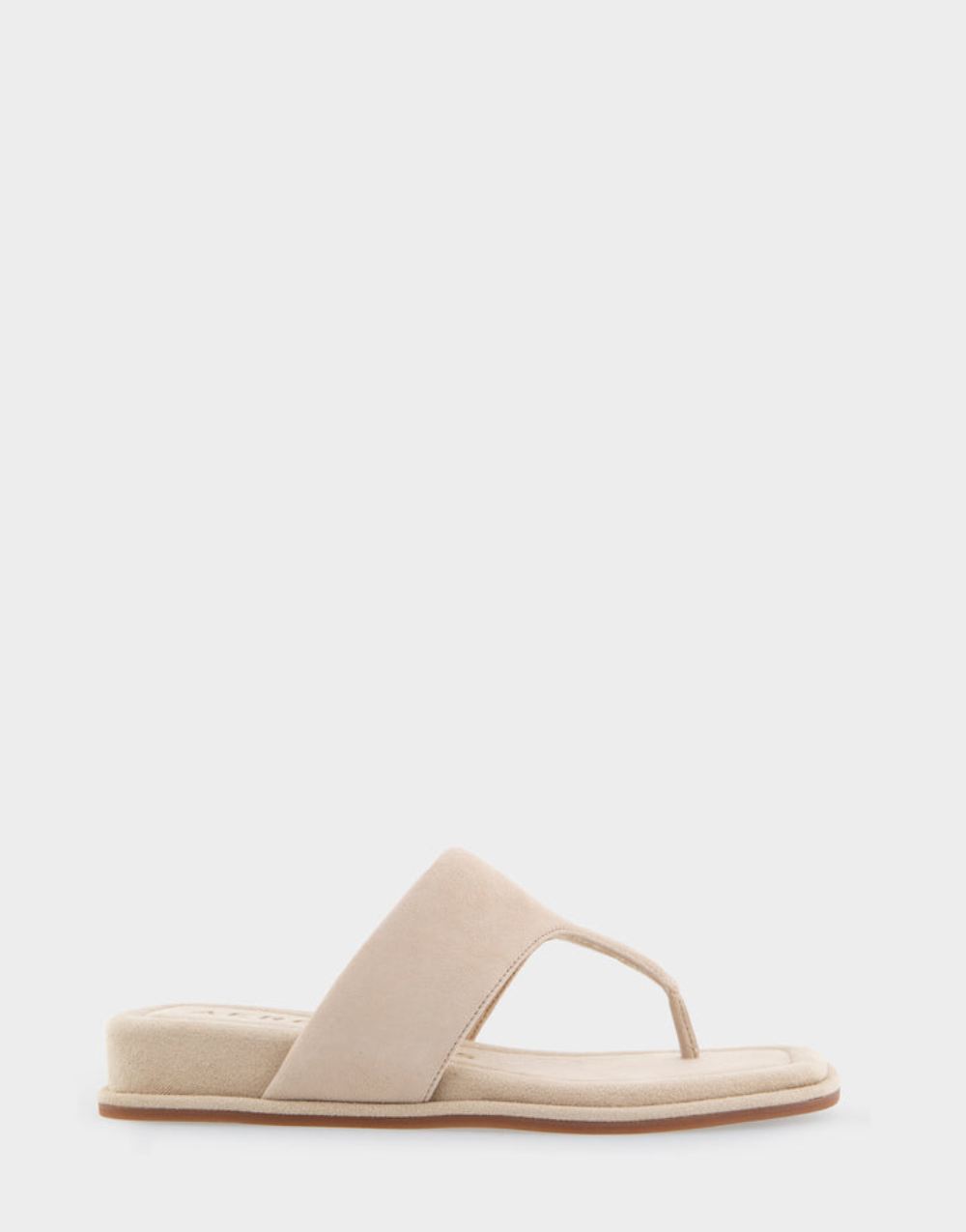 Women's | Barry Pale Khaki Suede Thong Mini Wedge Sandal