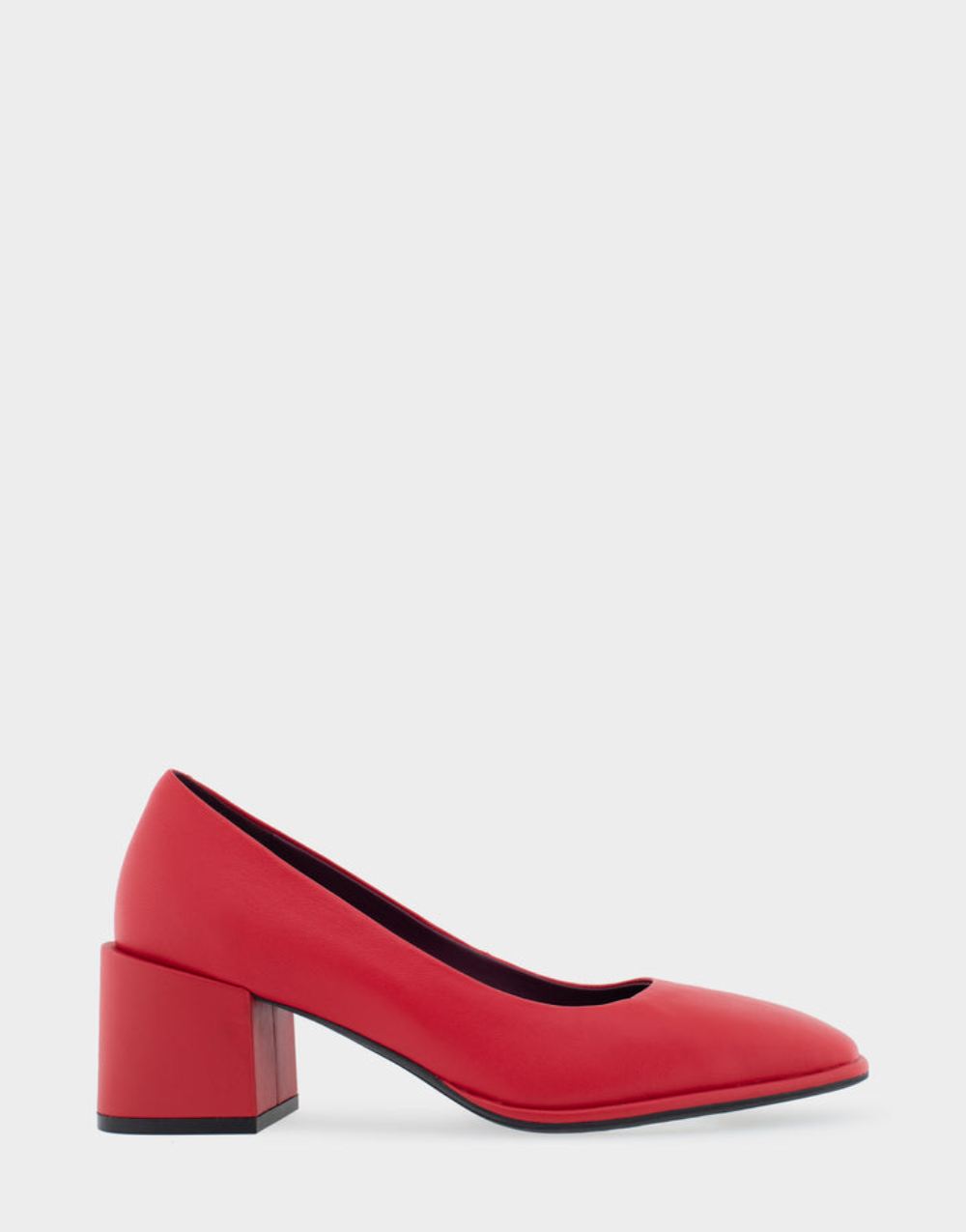 Women's | Alae Racing Red Genuine Leather Mid Heel Pump