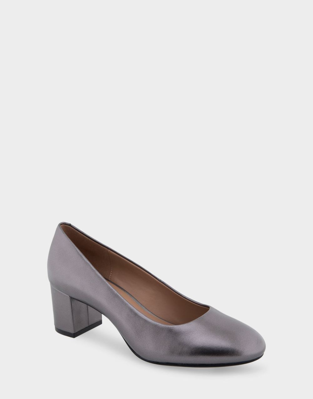 Women's | Ebel Gunmetal Metallic Genuine Leather Mid Heel Pump