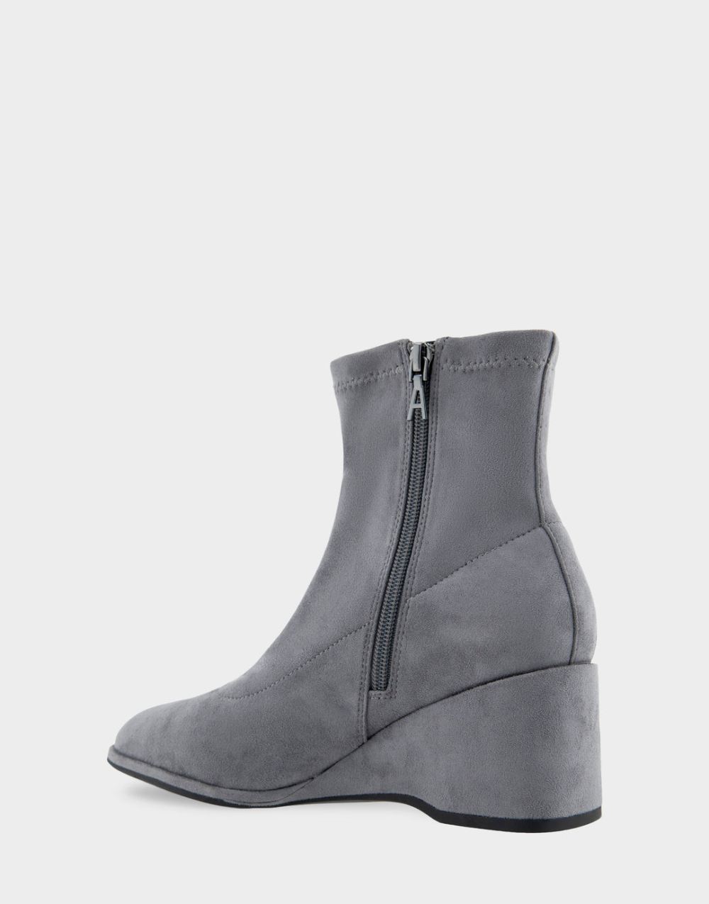 Women's | Anouk Grey Faux Suede Wedge Heel Ankle Boot