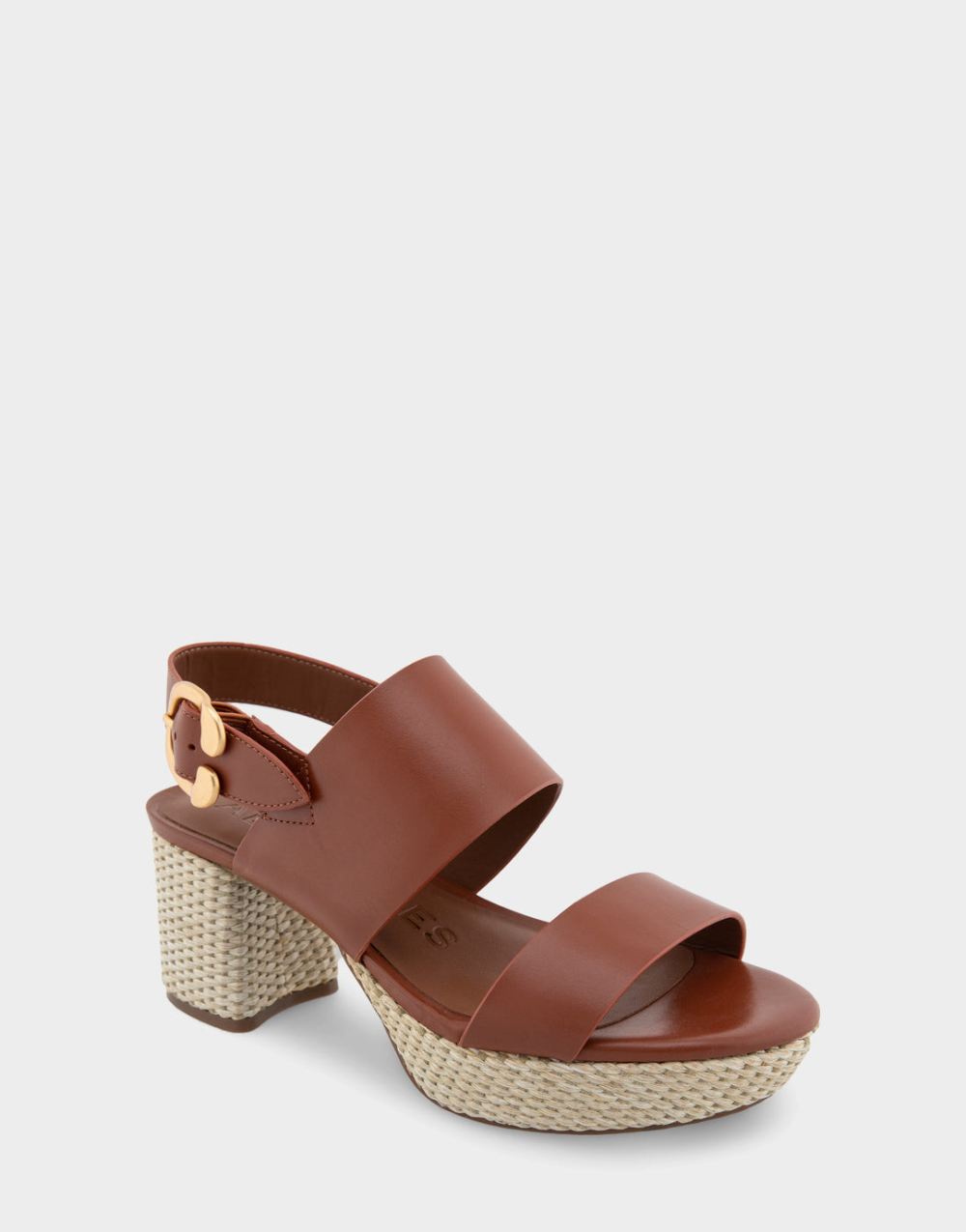 Women's | Camera Gingerbread Leather Platform Heeled Sandal