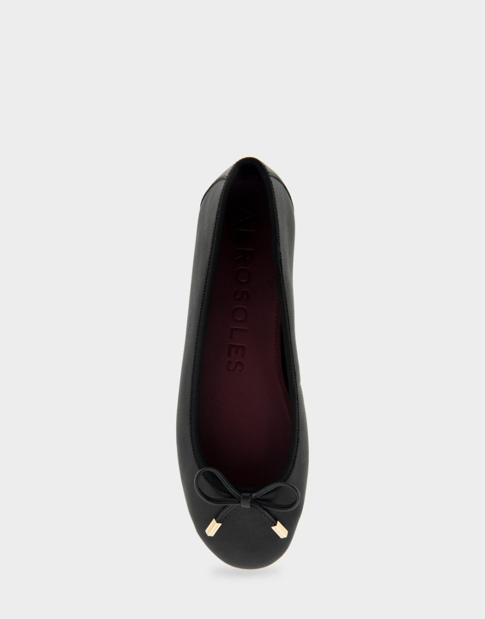 Women's | Pia Black Genuine Leather Hidden Wedge Ballet Flat