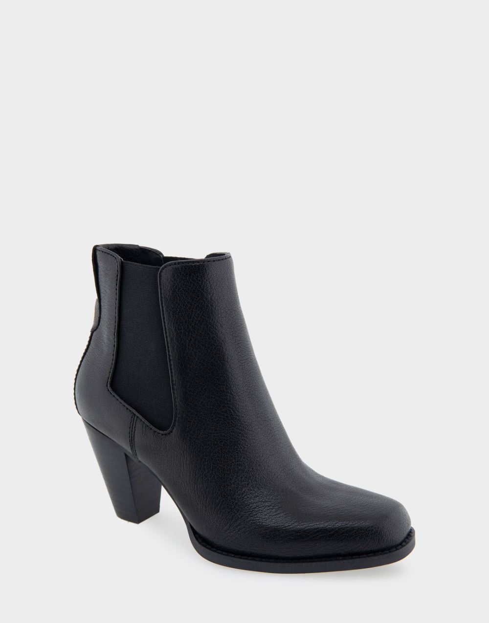 Women's | Lido Black Genuine Leather Heeled Ankle Boot