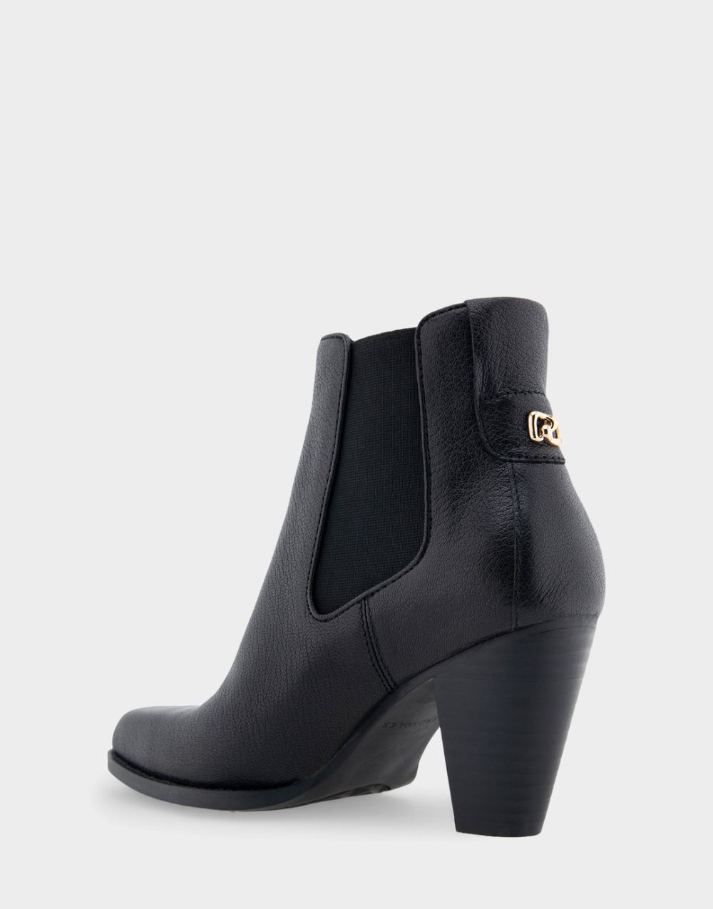 Women's | Lido Black Genuine Leather Heeled Ankle Boot