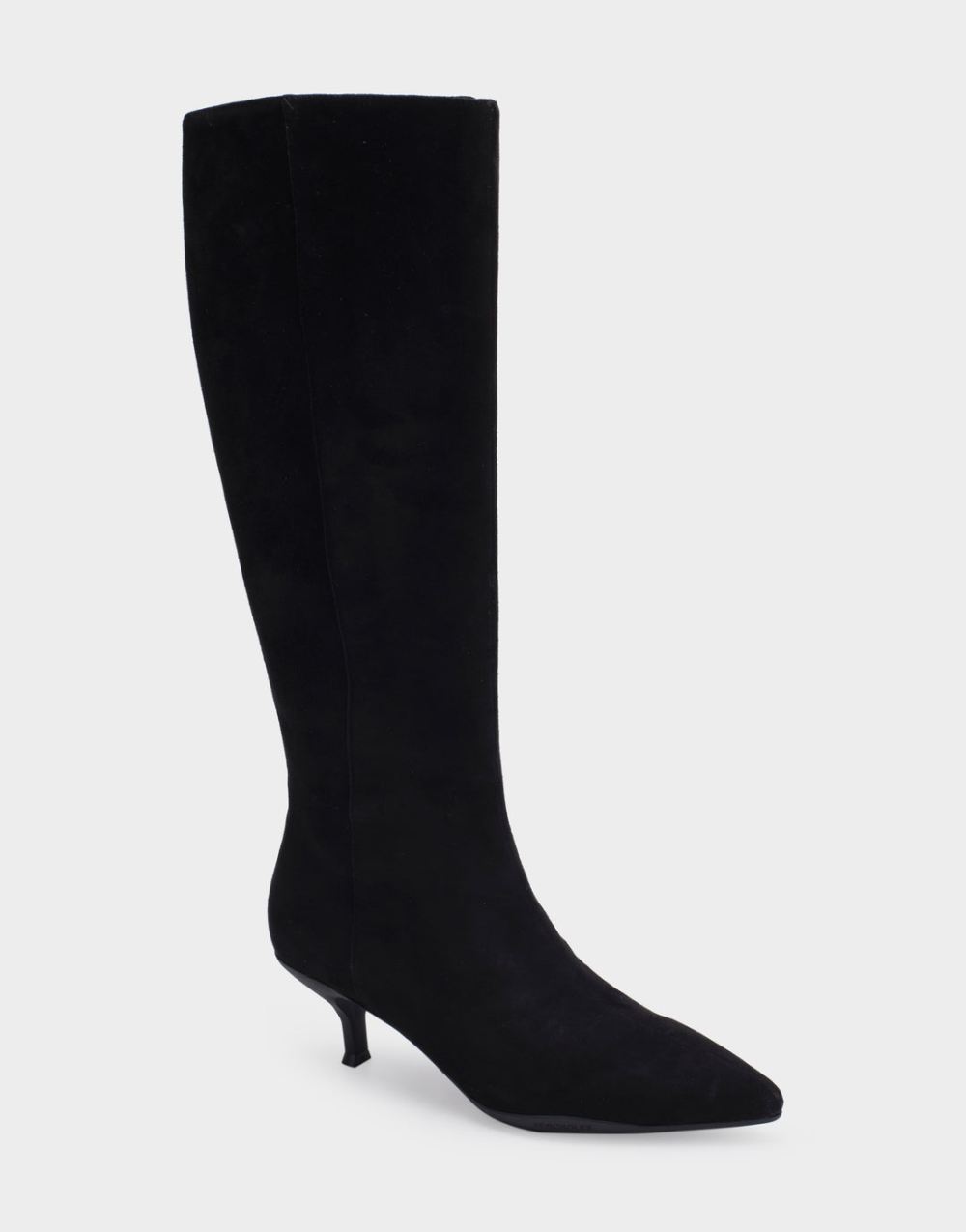 Women's | Loano Black Genuine Suede Kitten Heel Tall Shaft Boot