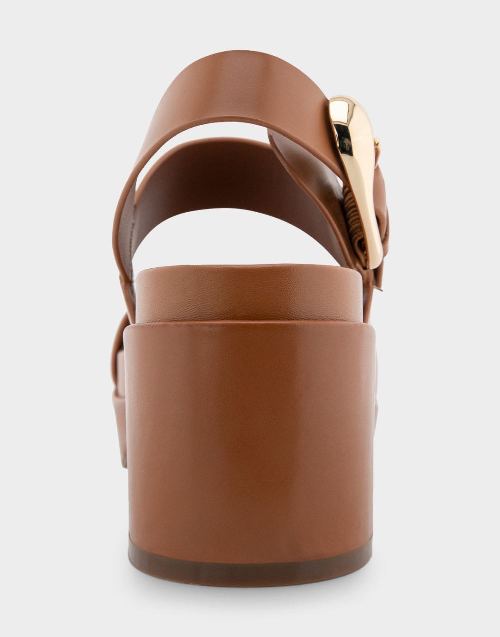 Women's | Clarkson Tan Leather Asymmetrical Molded Footbed Platform Sandal