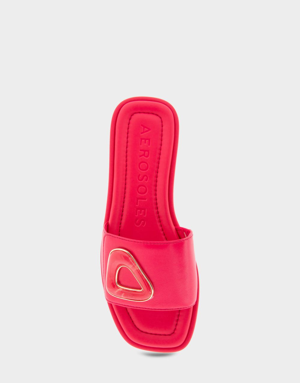 Women's | Blaire Virtual Pink Leather Ornamented Single Band Slide Sandal