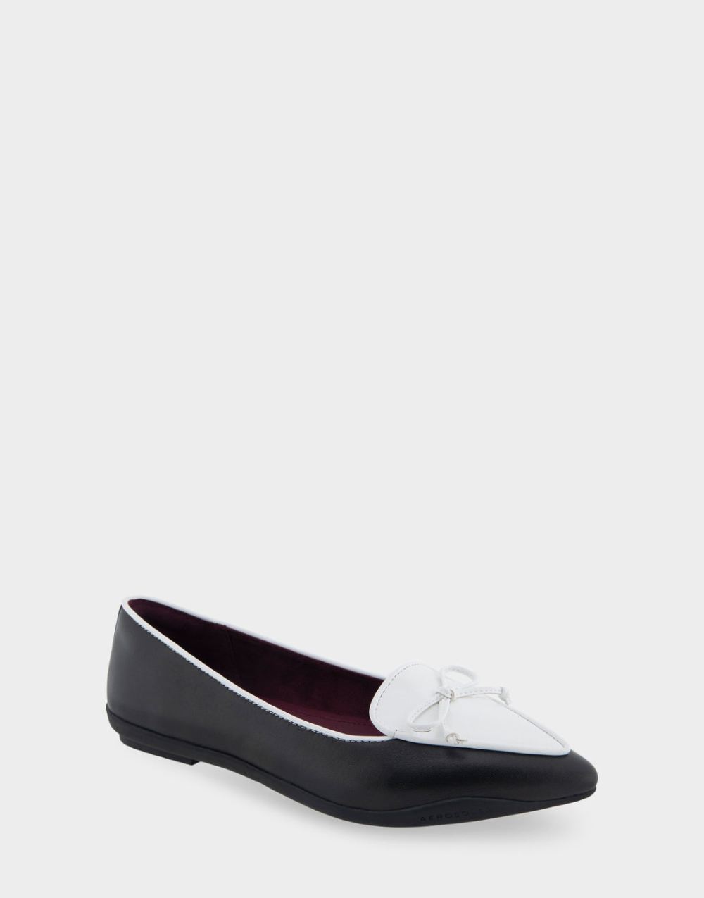 Women's | Doran Black Combo Genuine Leather Point Toe Flat