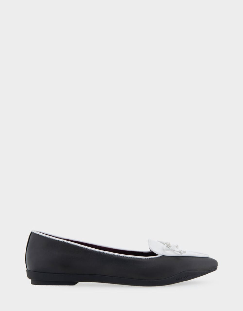 Women's | Doran Black Combo Genuine Leather Point Toe Flat