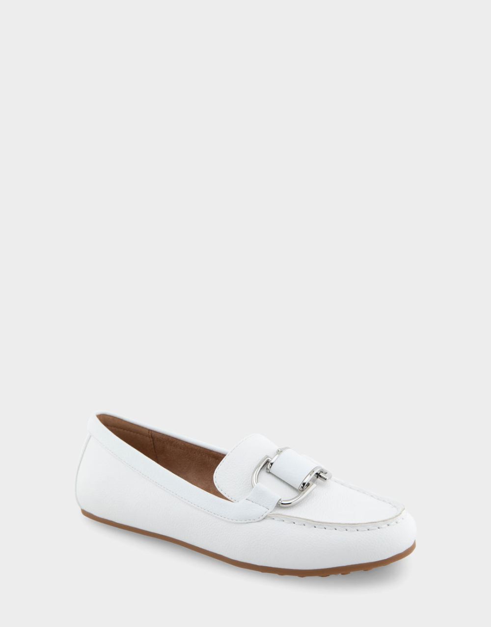 Women's | Denver White Faux Leather Ornamented Loafer