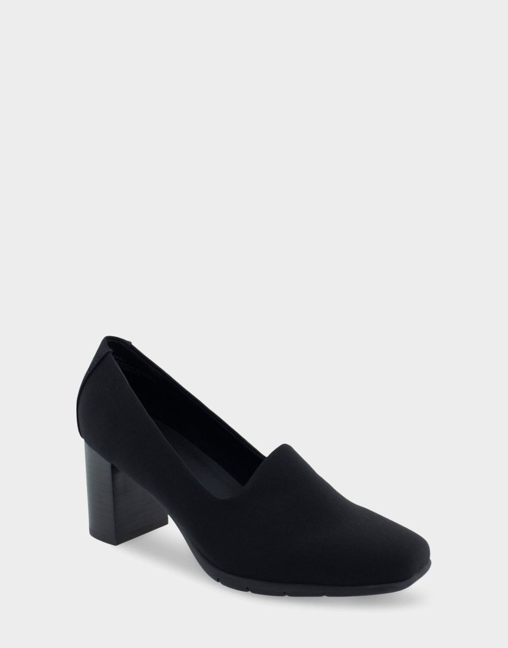 Women's | Midnight Black Stretch Mid Heel Pump