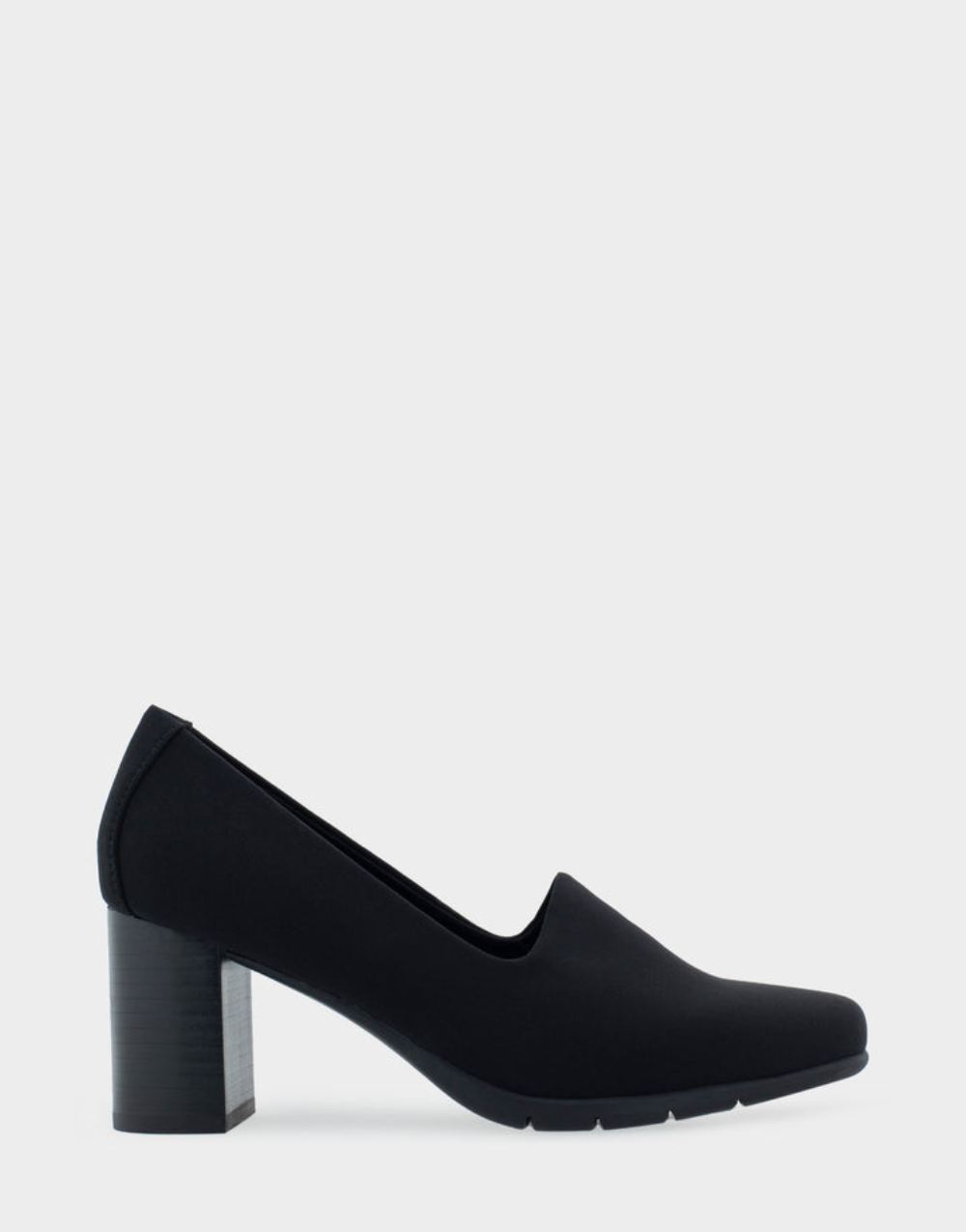 Women's | Midnight Black Stretch Mid Heel Pump