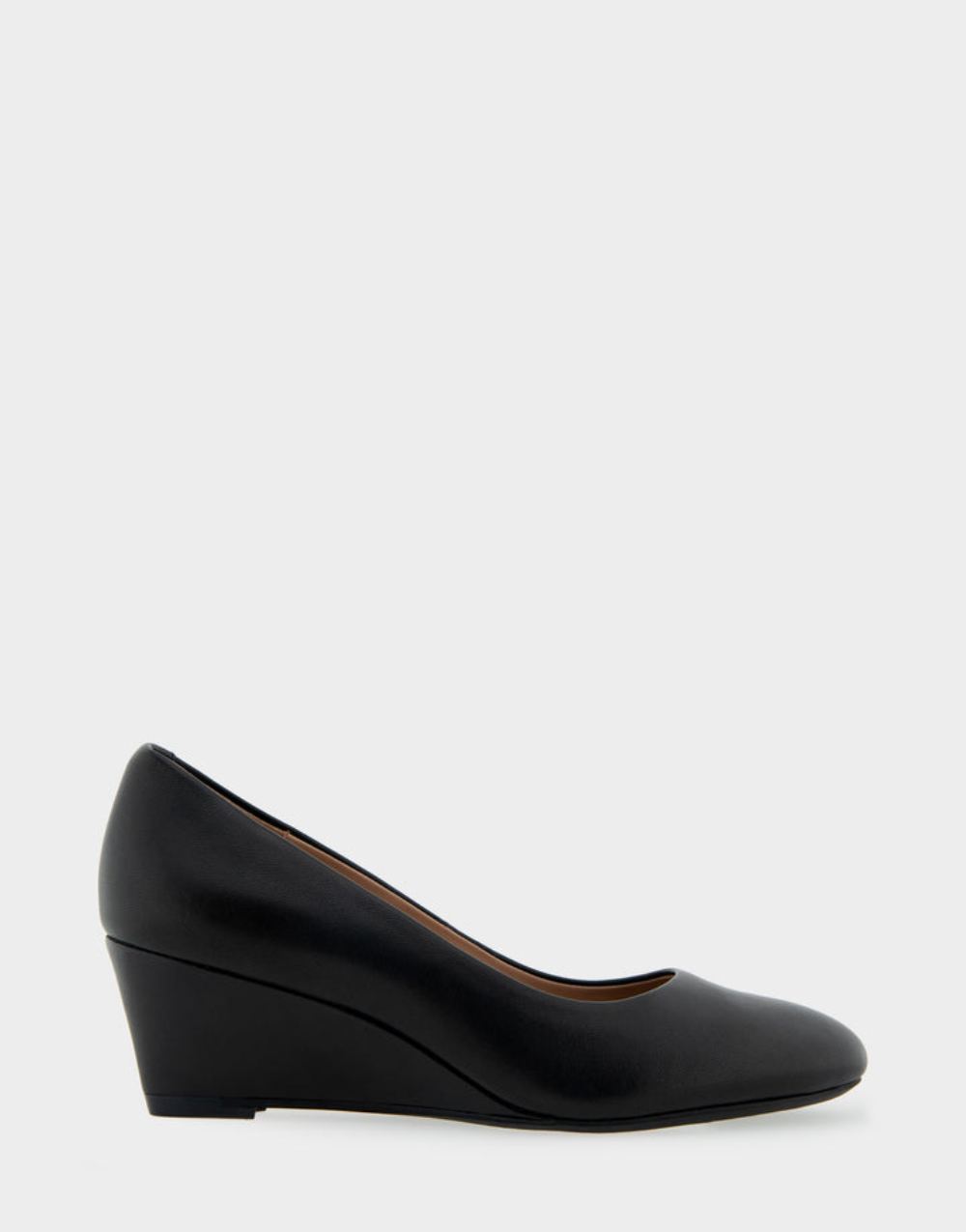 Women's | Iris Black Genuine Leather Wedge Pump