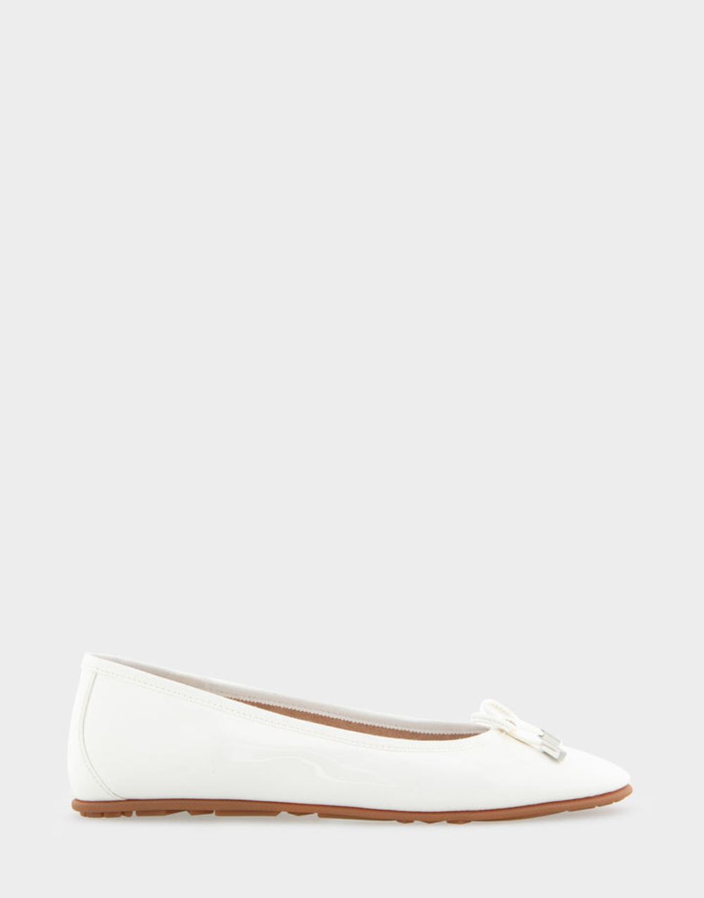 Women's | Pia White Patent Faux Leather Ballet Flat