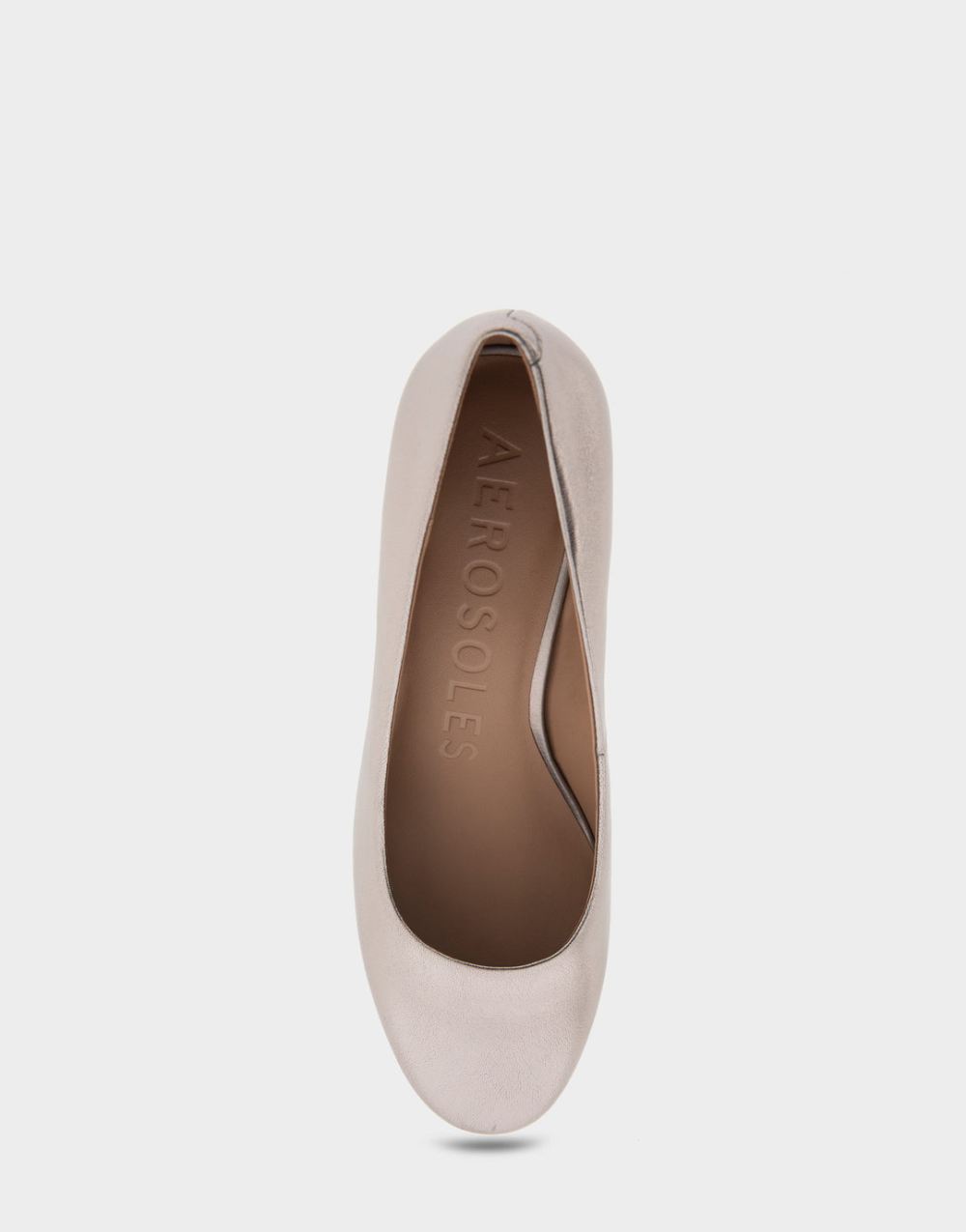 Women's | Ebel Champagne Genuine Leather Mid Heel Pump