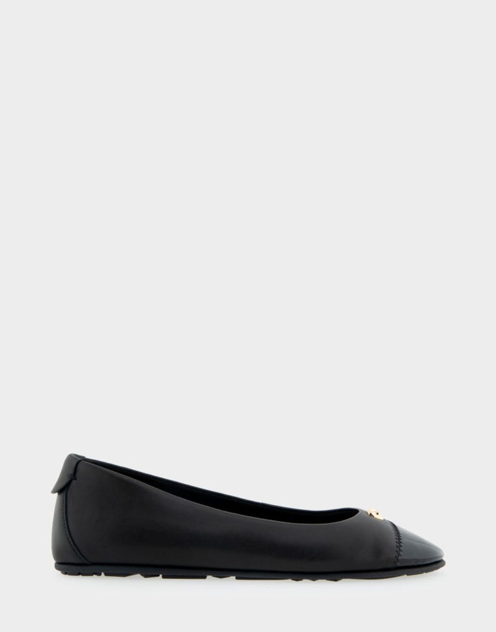 Women's | Piper Black Genuine Leather Hidden Wedge Ballet Flat