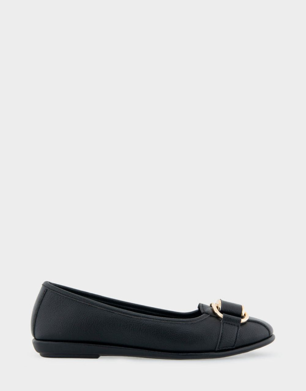 Women's | Bentley Black Faux Leather Ornamented Flat