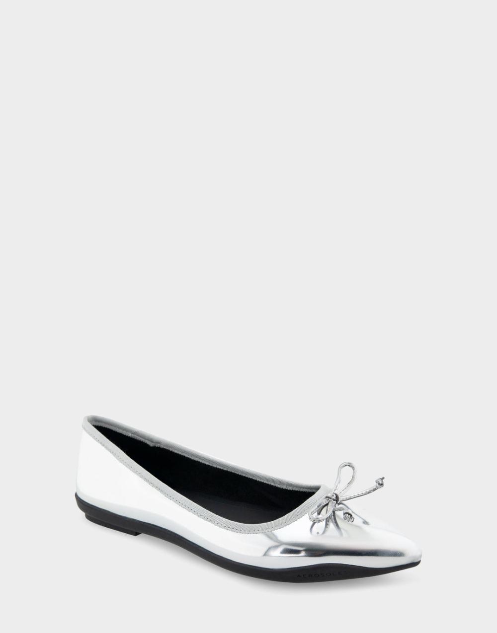 Women's | Dumas Silver Mirror Metallic Faux Leather Point Toe Flat