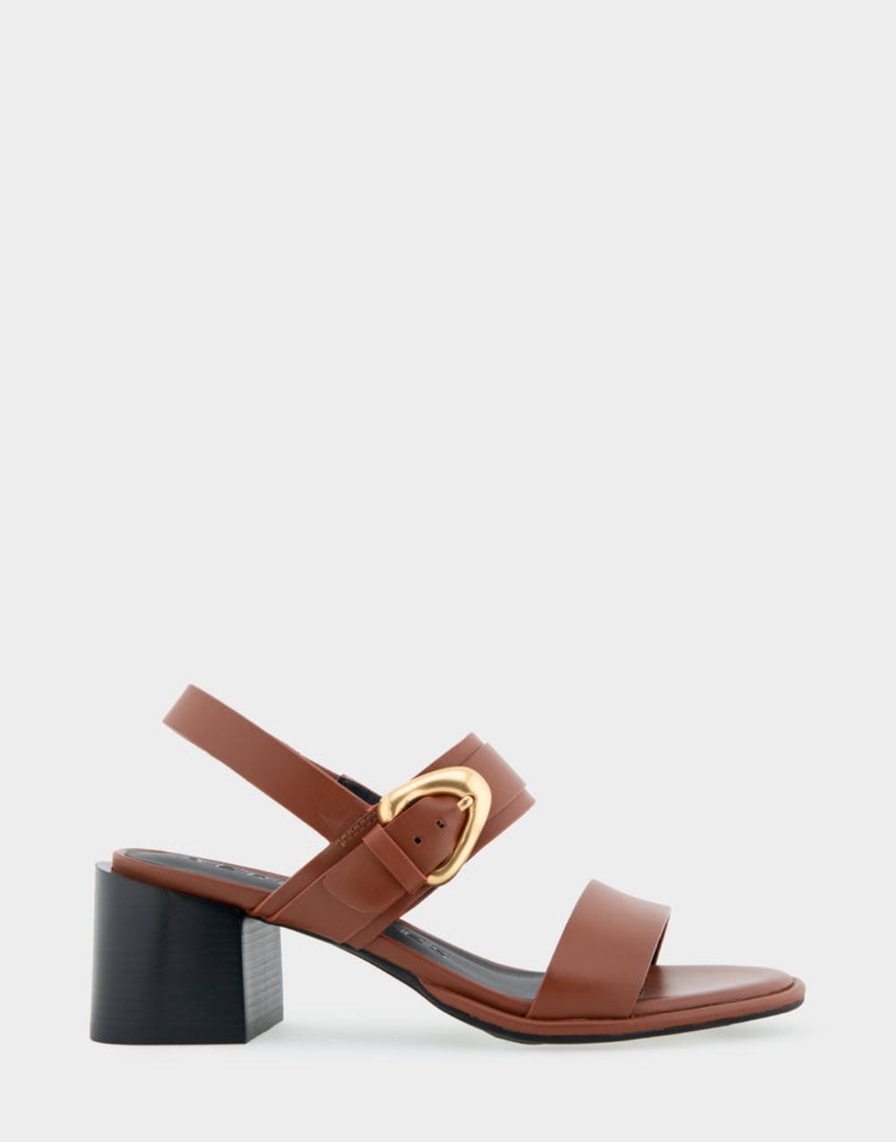 Women's | Nova Gingerbread Leather Two Band Slingback Block Heel Sandal